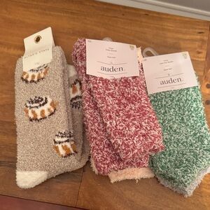 Auden Cozy Socks Set - Gray, Pink, Green